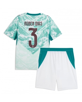 Billige Fotballdrakt Portugal Ruben Dias #3 Replika Bortedraktsett Barn VM 2026 Kortermet (med bukser)